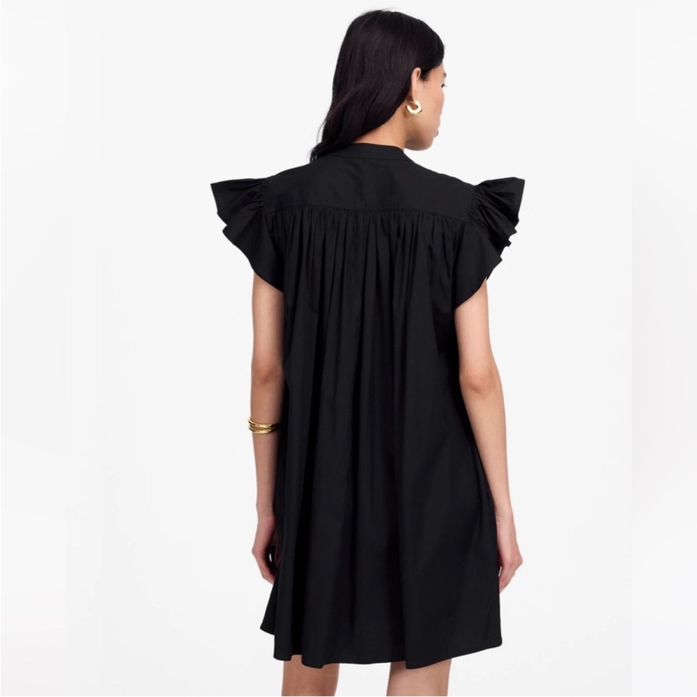 Madewell Dress S Flutter Sleeve Black - Picture 4 of 10